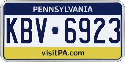 PA license plate KBV6923