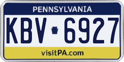 PA license plate KBV6927