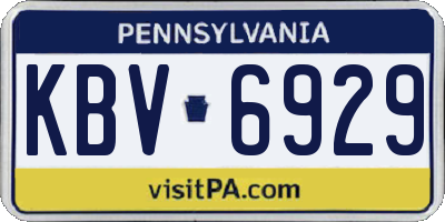 PA license plate KBV6929