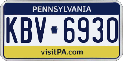PA license plate KBV6930