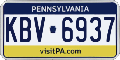 PA license plate KBV6937
