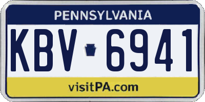PA license plate KBV6941