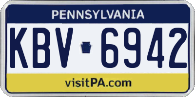 PA license plate KBV6942