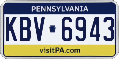 PA license plate KBV6943