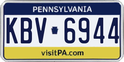 PA license plate KBV6944
