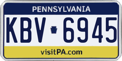 PA license plate KBV6945