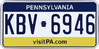 PA license plate KBV6946