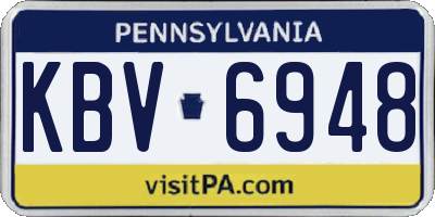 PA license plate KBV6948