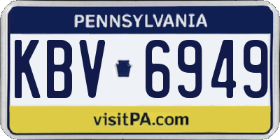 PA license plate KBV6949