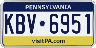 PA license plate KBV6951