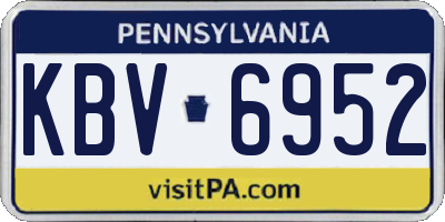 PA license plate KBV6952
