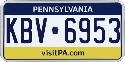 PA license plate KBV6953