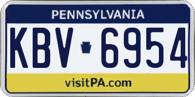 PA license plate KBV6954
