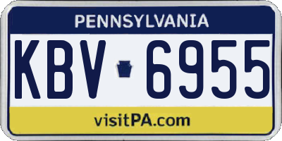 PA license plate KBV6955