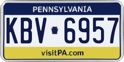 PA license plate KBV6957