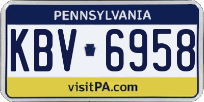PA license plate KBV6958