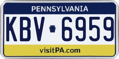 PA license plate KBV6959