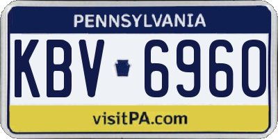 PA license plate KBV6960