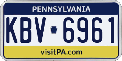PA license plate KBV6961