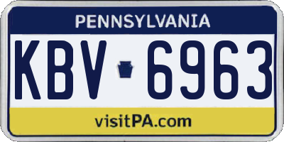 PA license plate KBV6963