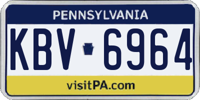 PA license plate KBV6964