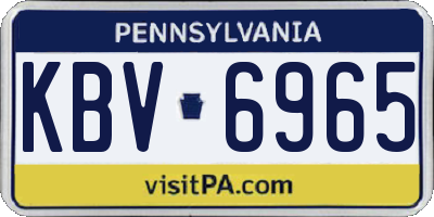 PA license plate KBV6965