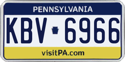 PA license plate KBV6966