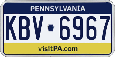 PA license plate KBV6967