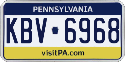 PA license plate KBV6968