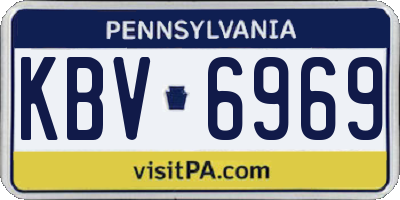 PA license plate KBV6969