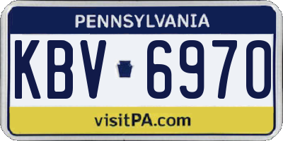 PA license plate KBV6970