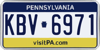 PA license plate KBV6971