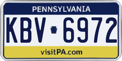 PA license plate KBV6972