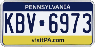 PA license plate KBV6973