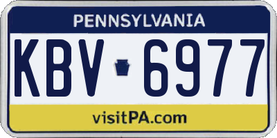 PA license plate KBV6977
