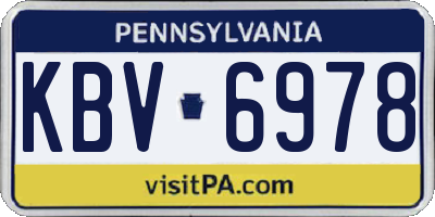 PA license plate KBV6978