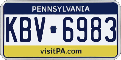 PA license plate KBV6983