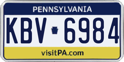 PA license plate KBV6984