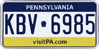 PA license plate KBV6985