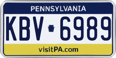 PA license plate KBV6989