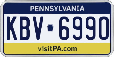 PA license plate KBV6990