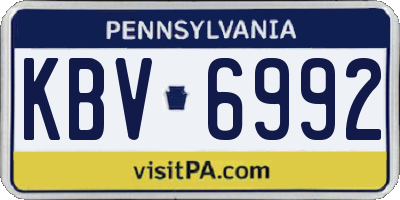 PA license plate KBV6992