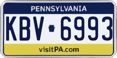 PA license plate KBV6993