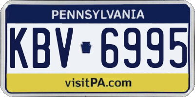 PA license plate KBV6995