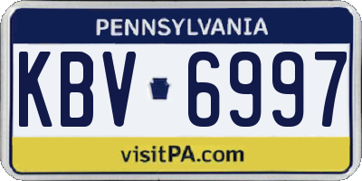 PA license plate KBV6997