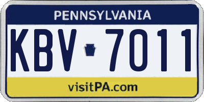 PA license plate KBV7011