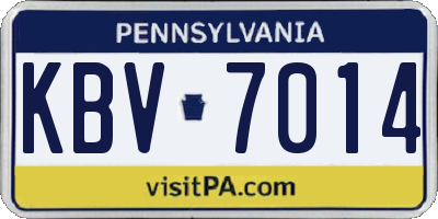 PA license plate KBV7014