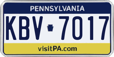 PA license plate KBV7017