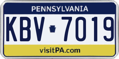 PA license plate KBV7019