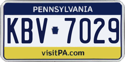 PA license plate KBV7029